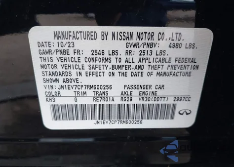 2024 Infiniti Q50 Sensory from USA, damaged, VIN JN1EV7CP7RM600256